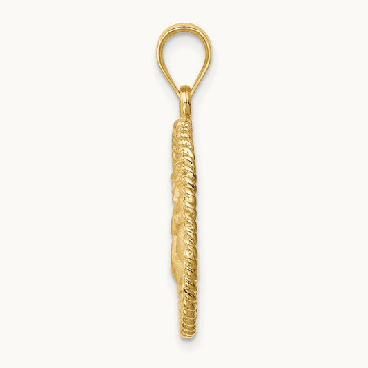 Brushed Angel Pendant, 14K