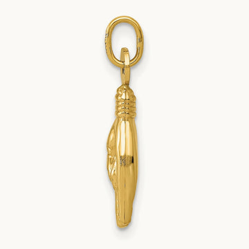 3D Rock On Sign Charm — 14K Yellow Gold