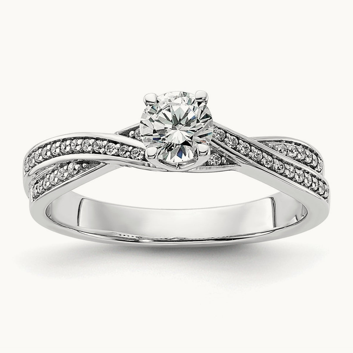 Round Criss-Cross Engagement Ring, 0.50 ct tw