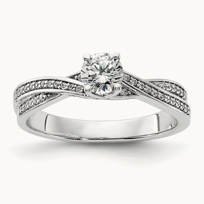 Round Criss-Cross Engagement Ring, 0.50 ct tw