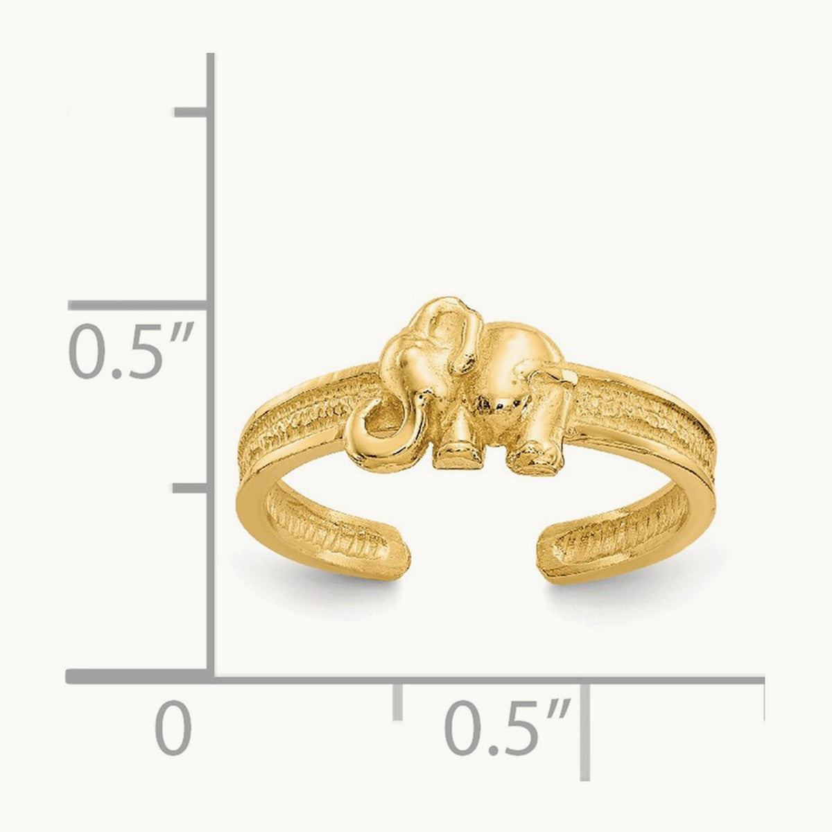 Elephant Toe Ring, 14K