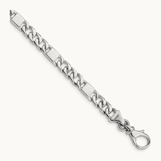 Hand-polished Fancy Link Bracelet — 7 inch