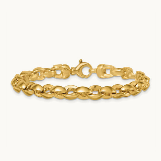 Polished Round Fancy Link Bracelet — 6.75mm