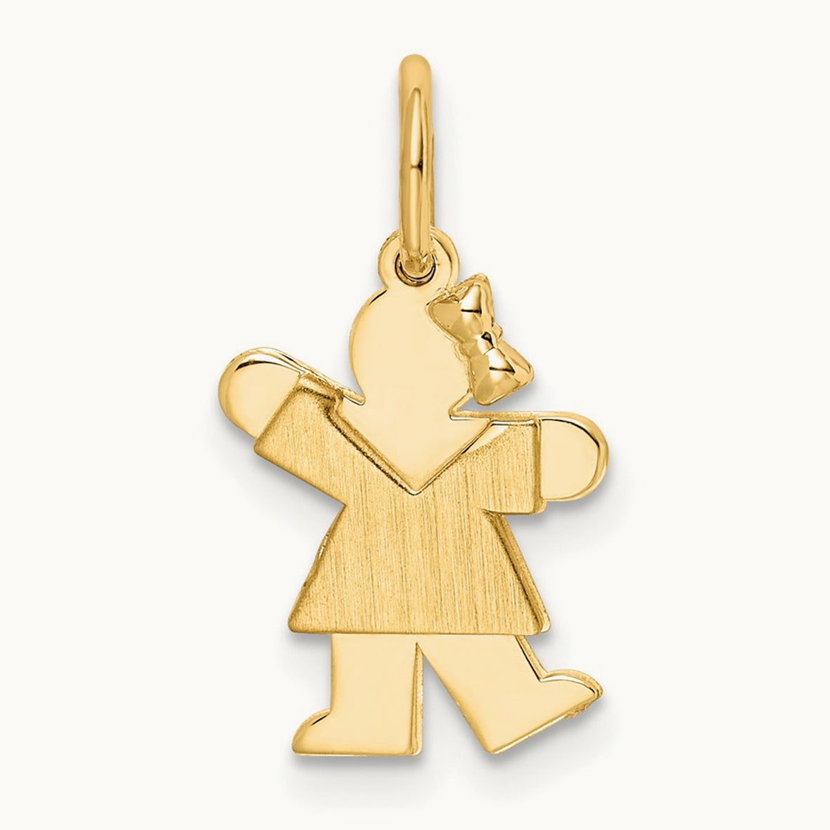 Mini Girl Kiss Charm — 14K Yellow Gold