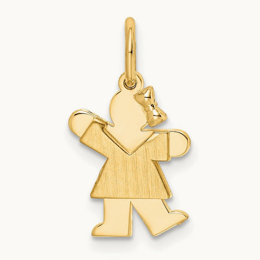 Mini Girl Kiss Charm — 14K Yellow Gold