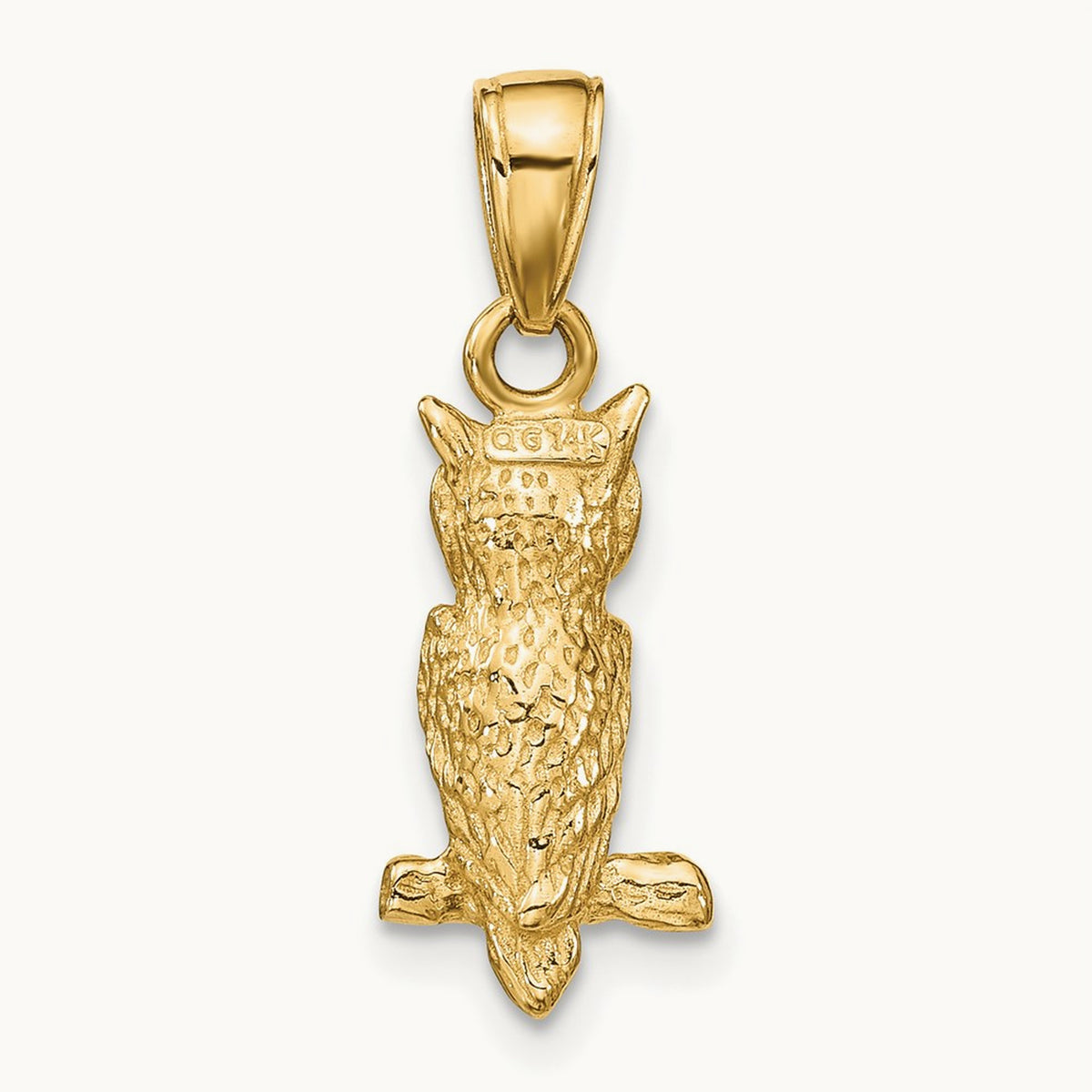 3-D Owl Pendant, 14K