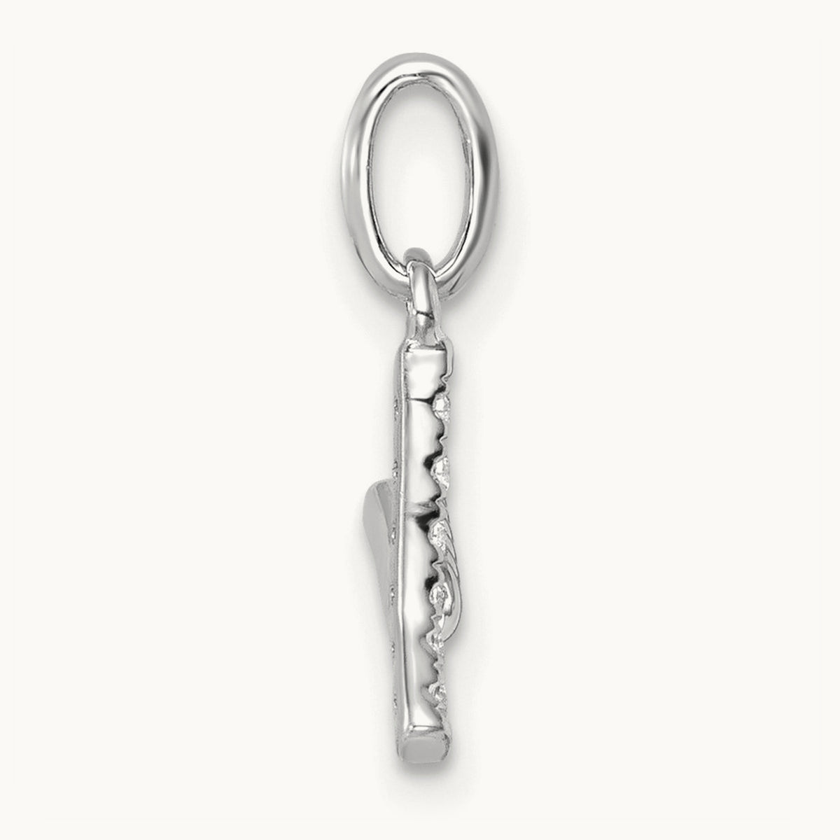 Twisted Diamond Charm — 14K White Gold, Y