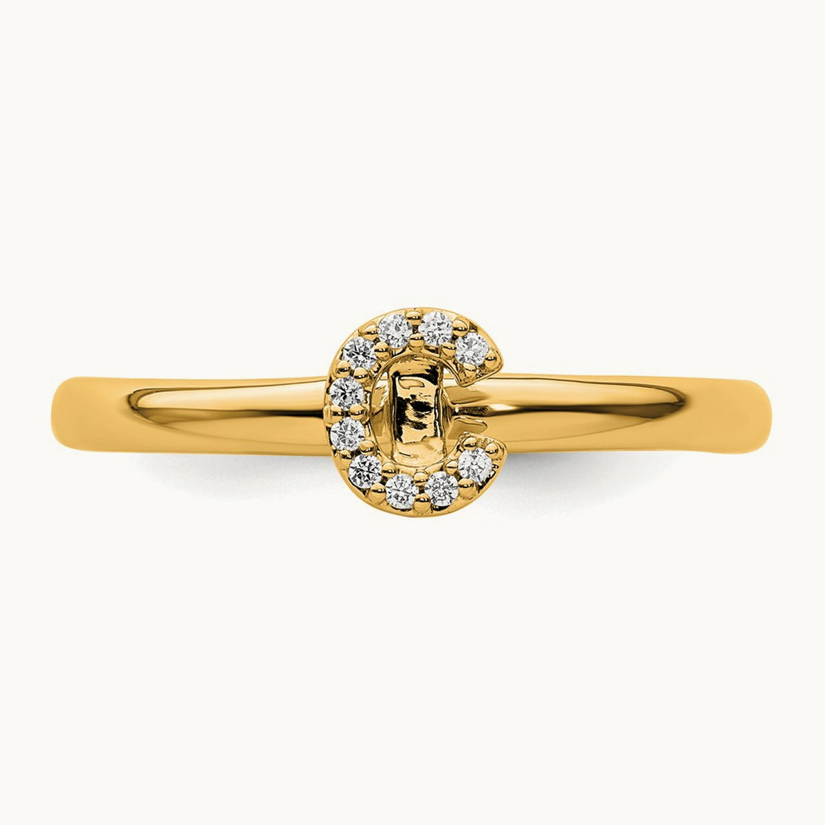 Stackable Diamond Ring — 14K Yellow Gold, C