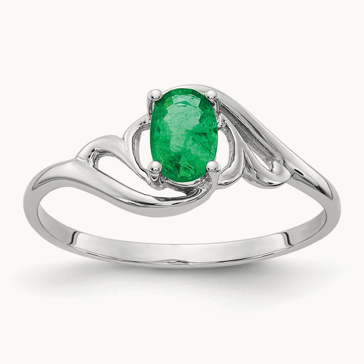 Emerald Ring, 14K White Gold
