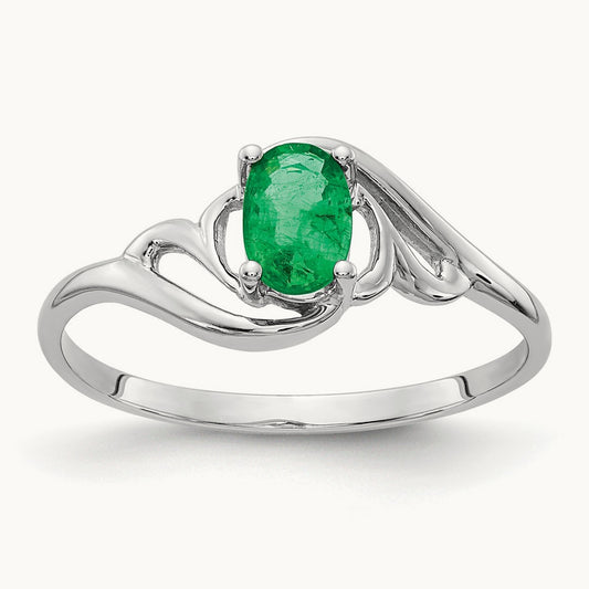 Emerald Ring, 14K White Gold