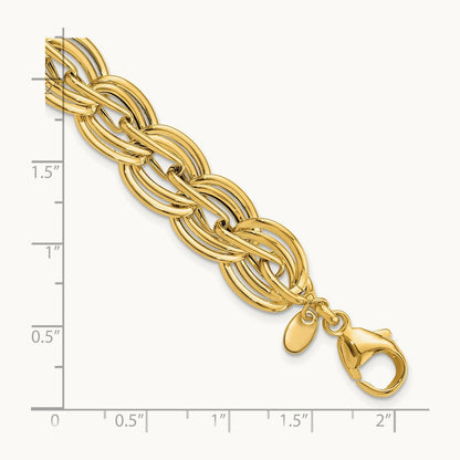 Polished Fancy Link Bracelet, 14K