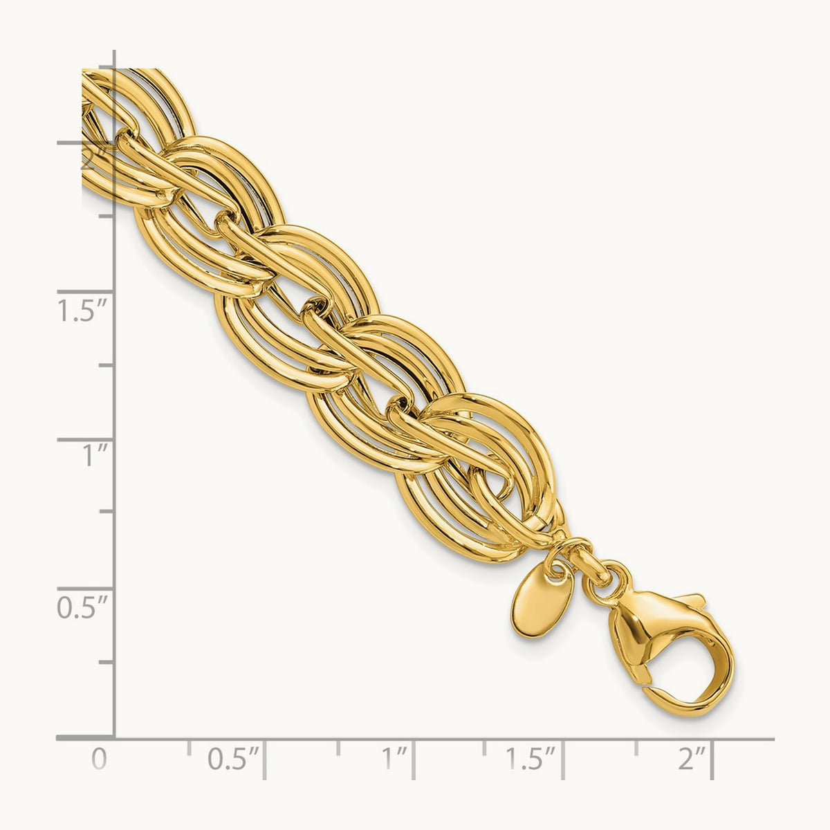 Polished Fancy Link Bracelet, 14K
