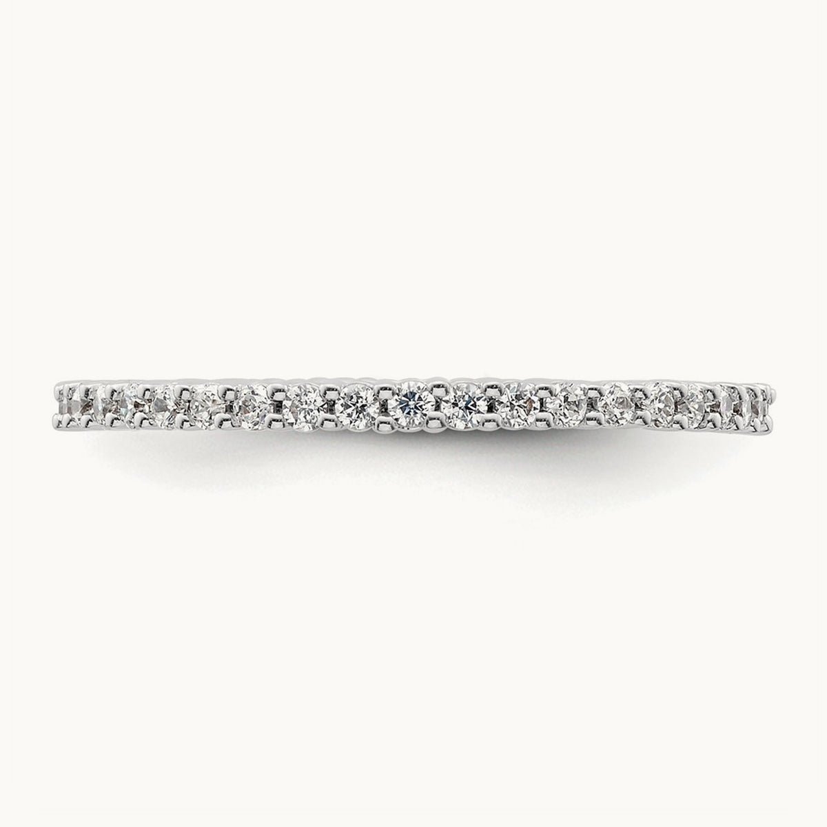 Polished Shared Prong Diamond Eternity Band — 14K White Gold, 0.5 ct, 8.5