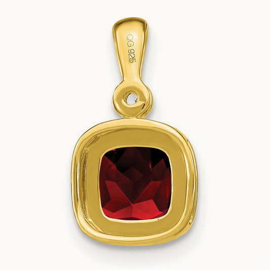 Cushion Garnet and Diamond Pendant — photo set