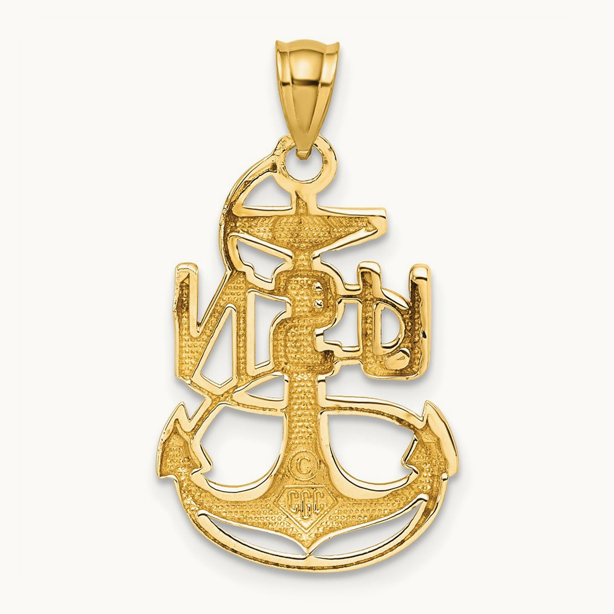 United States Navy USN Anchor Pendant, 14K
