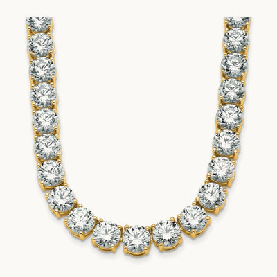 Round Straight Tennis Necklace, 67-91 ct Lab-Grown Diamond
