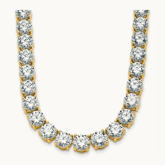 Round Straight Tennis Necklace, 67-91 ct Lab-Grown Diamond