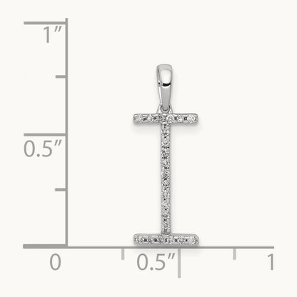 Diamond Letter I Initial Pendant, 14K White Gold
