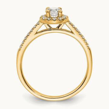 Round Semi-Mount Halo Engagement Ring, 0.15-0.50 ct tw — 1/6 ct, 14K Yellow Gold