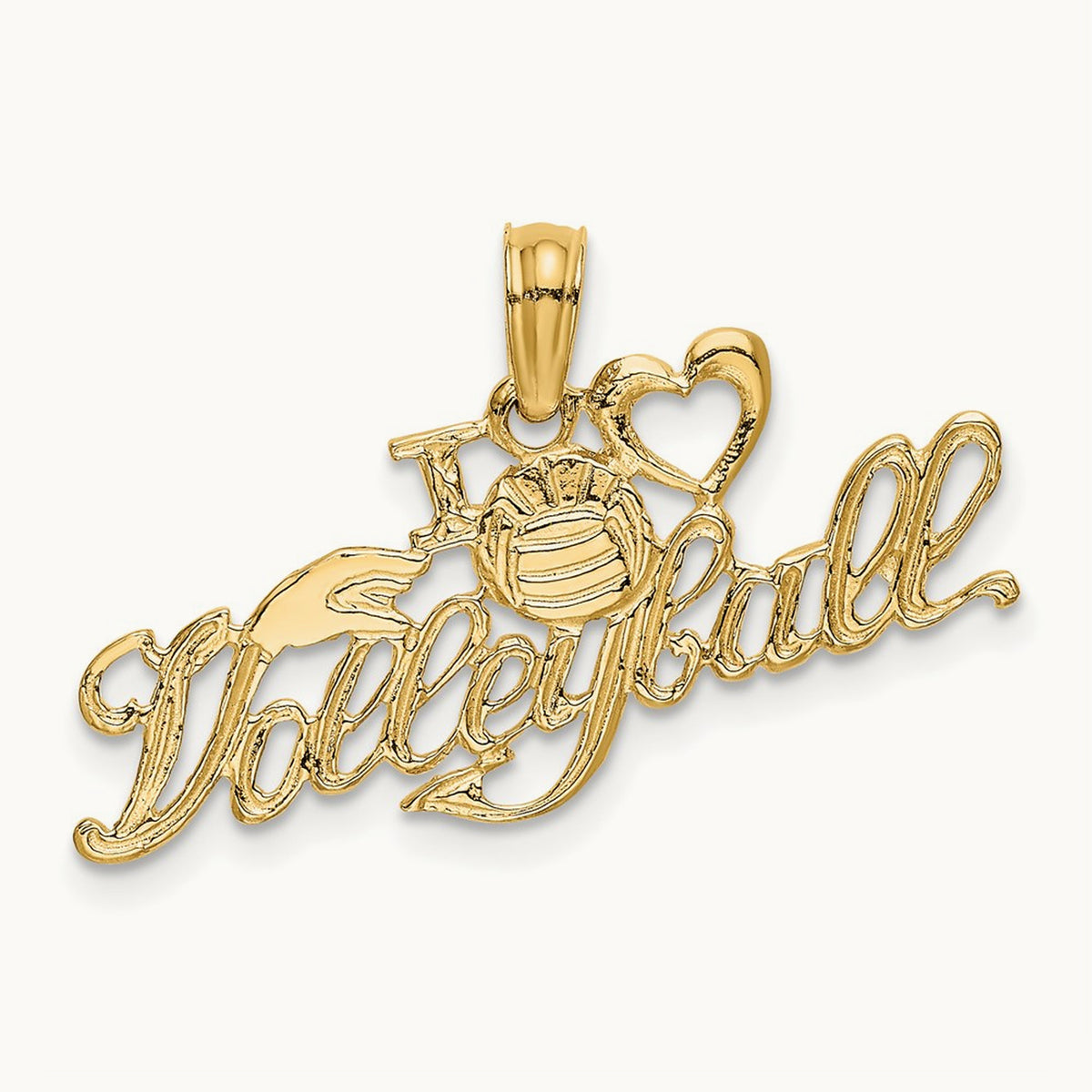 I HEART VOLLEYBALL Charm, 14K
