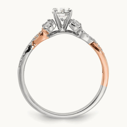 And Rose Gold Semi-Mount Engagement Ring, 0.15 ct tw