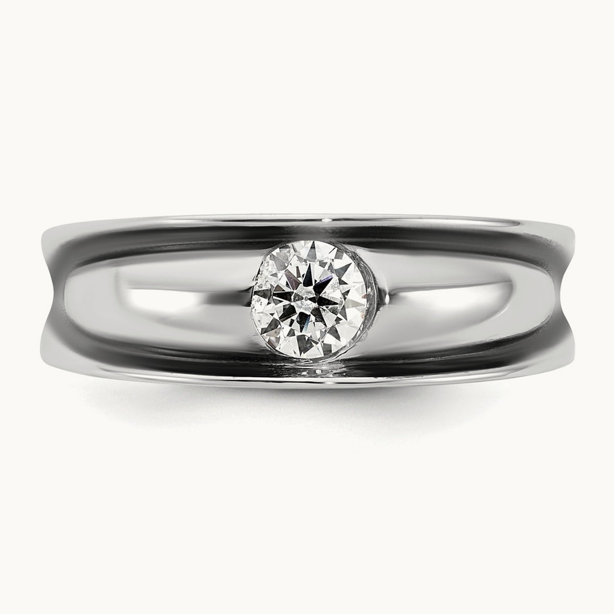 IB Goodman Black Rhodium Mens Complete 1/2ct Diamond Ring, 14K White Gold