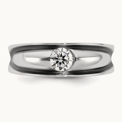 IB Goodman Black Rhodium Mens Complete 1/2ct Diamond Ring, 14K White Gold