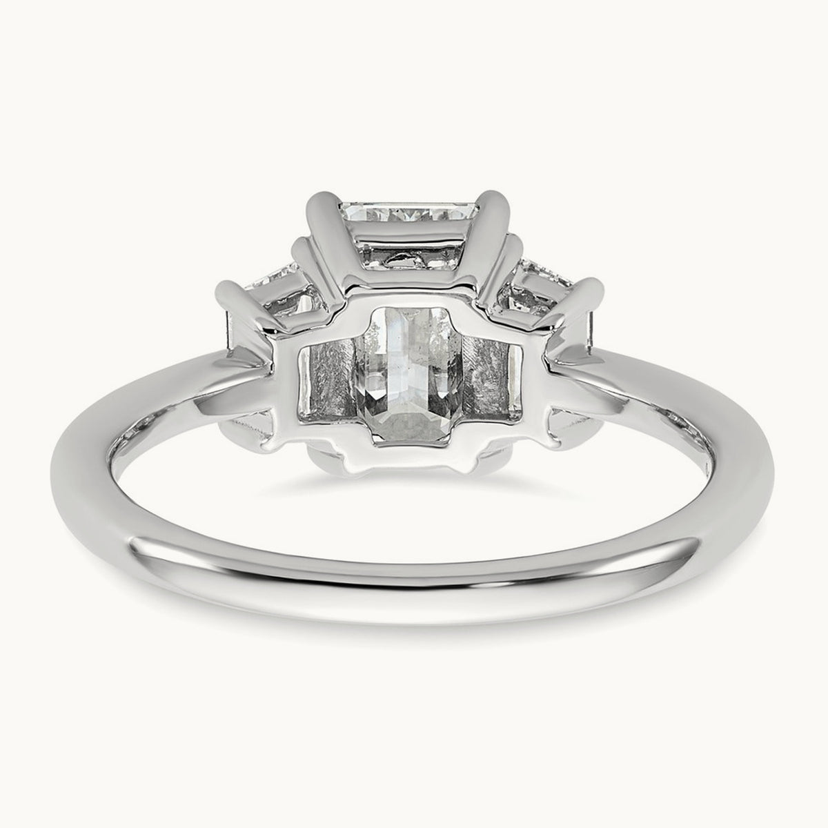 Emerald & Trapezoid Engagement Ring, 1.25-4.00 ct tw Lab-Grown Diamond — 2 ct, 14K White Gold