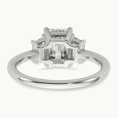 Emerald & Trapezoid Engagement Ring, 1.25-4.00 ct tw Lab-Grown Diamond — 2 ct, 14K White Gold
