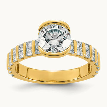 Round Center Ring, 2.50 ct tw Lab-Grown Diamond