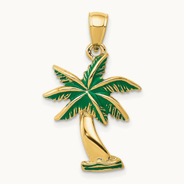 Enameled Palm Tree Pendant — photo set