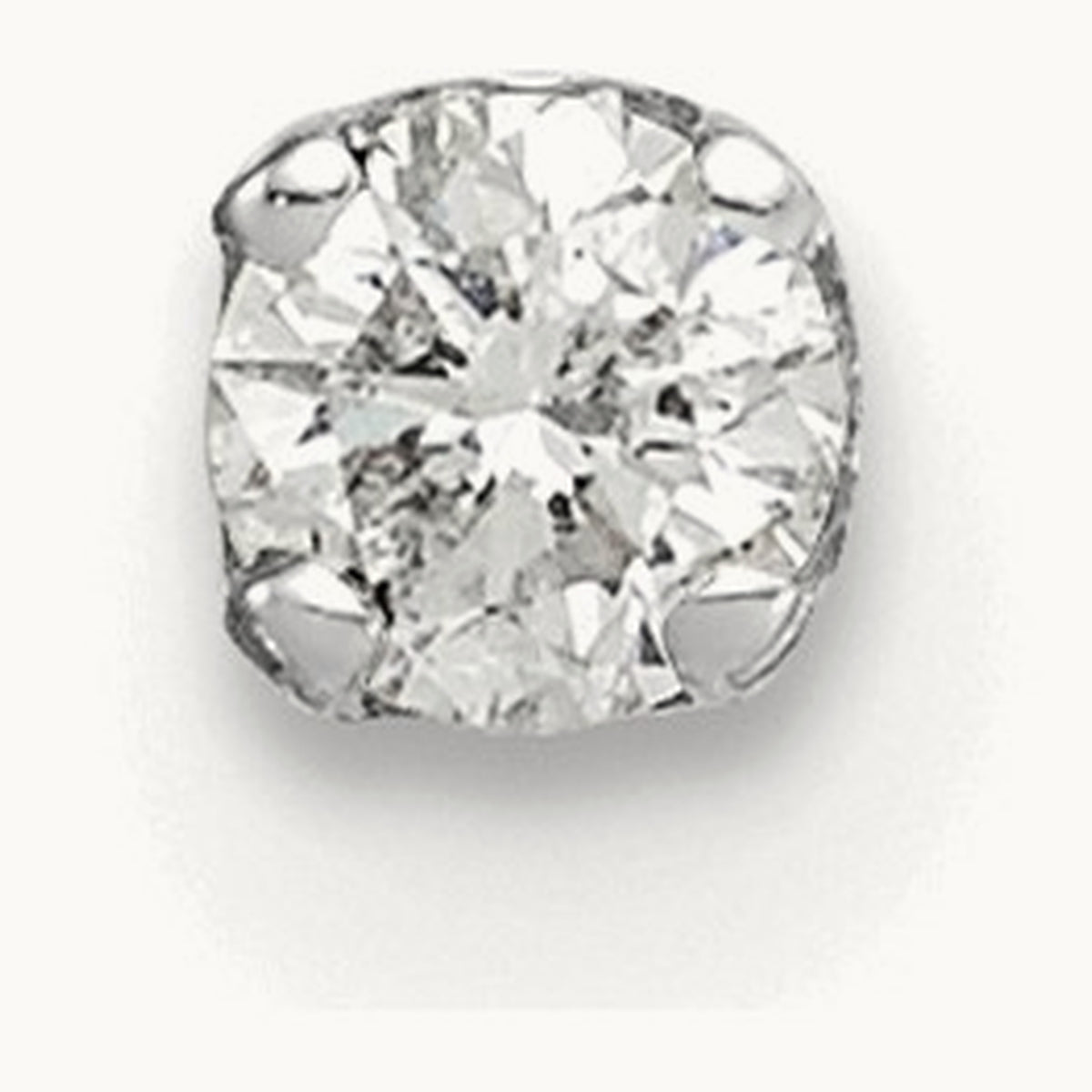 AA Quality Complete Diamond Stud Earring, 14K White Gold
