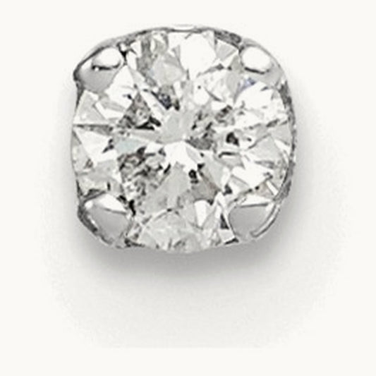 AA Quality Complete Diamond Stud Earring, 14K White Gold