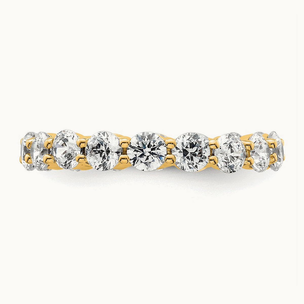 Polished Shared Prong Diamond Eternity Band — 14K Yellow Gold (3)