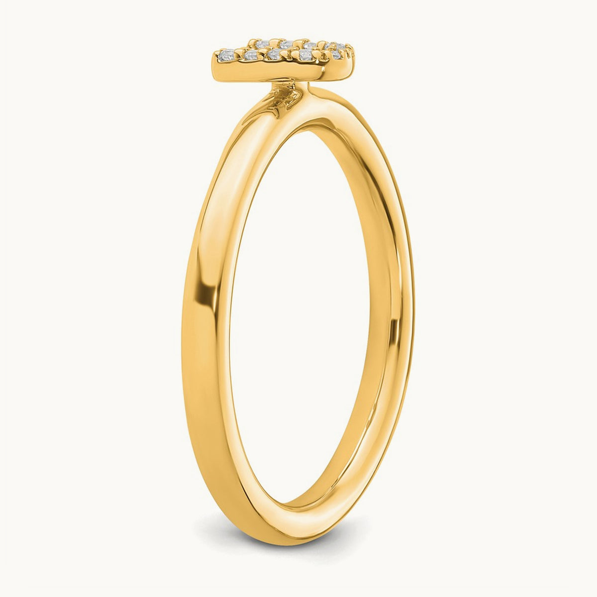 Stackable Diamond Ring — 14K Yellow Gold, U