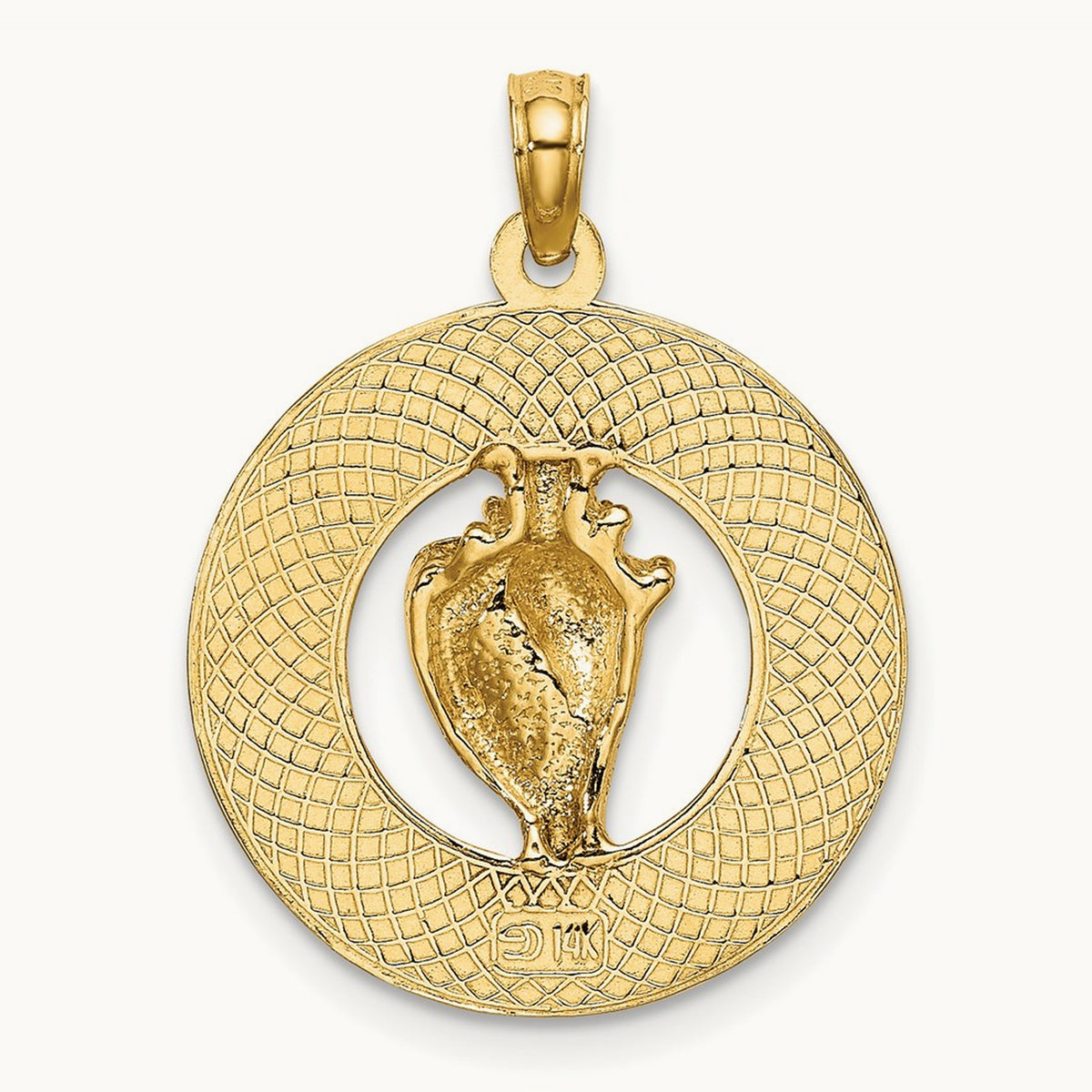 SANIBEL w/Conch Shell Circle Charm, 14K