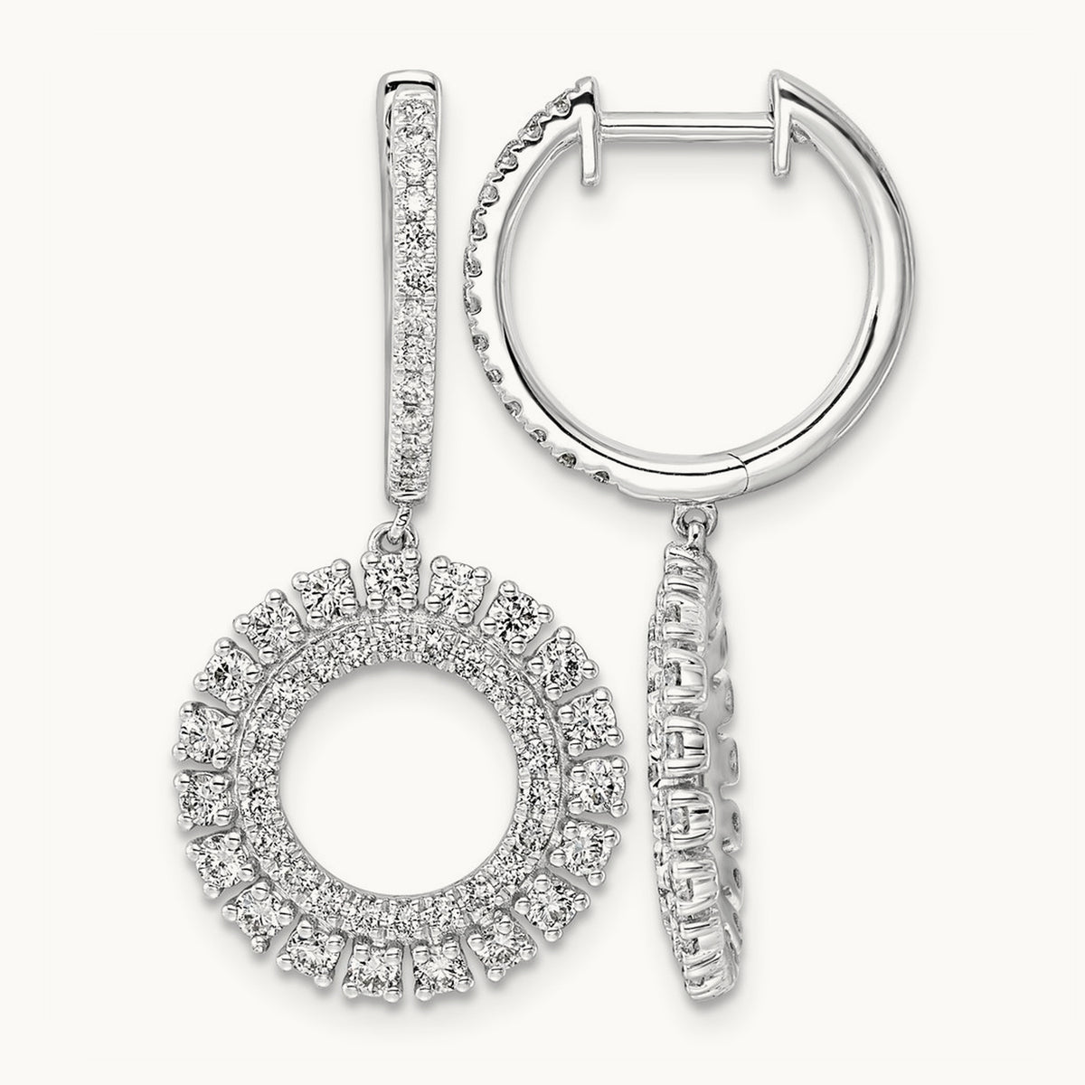 Dangle Hoop Earrings, 1.50-2.00 ct tw Lab-Grown Diamond