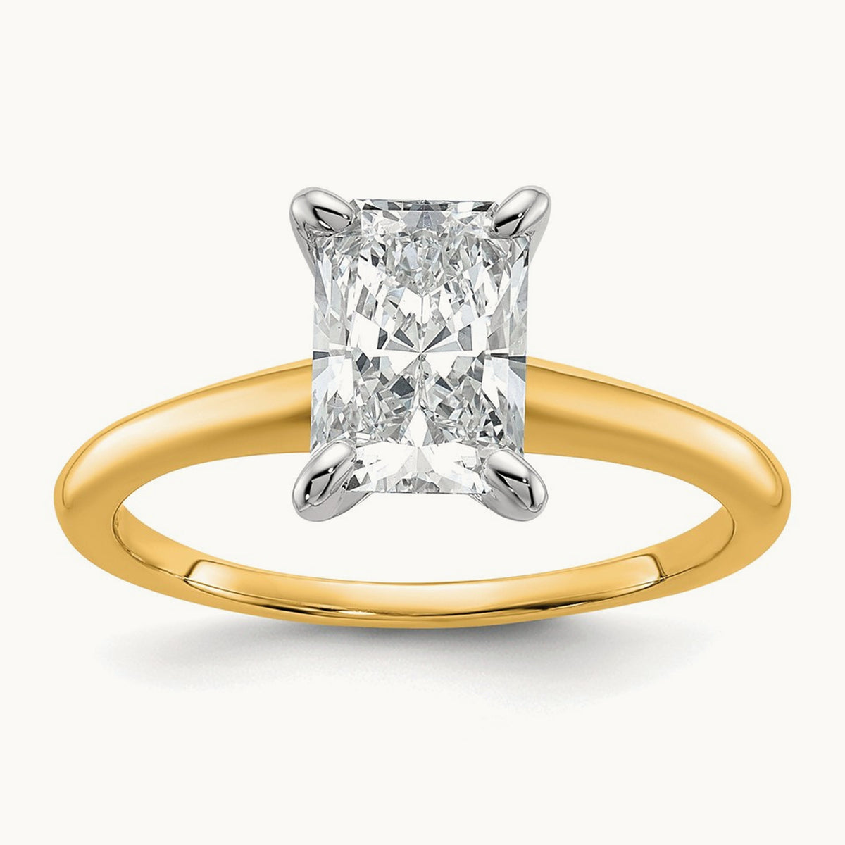 Radiant Solitaire Engagement Ring, 0.50-5.00 ct tw Lab-Grown Diamond — 14K Two-Tone