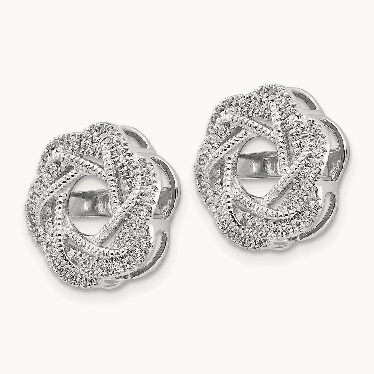 Diamond Jacket Earrings — 14K White Gold