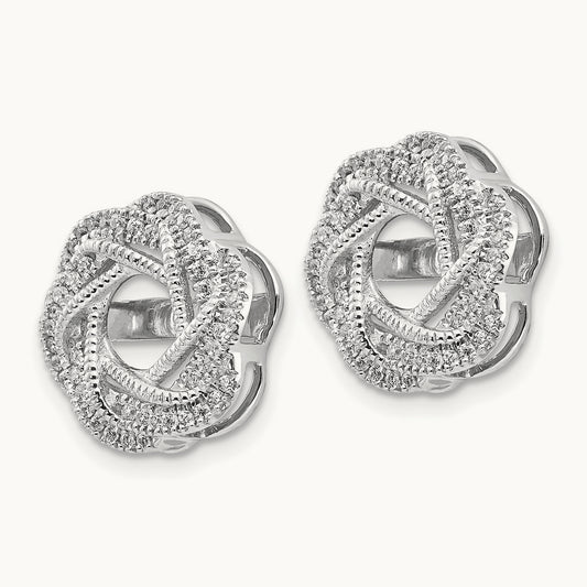Diamond Jacket Earrings — 14K White Gold