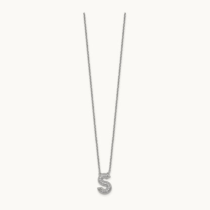 Initial S Necklace, 0.15 ct tw Lab-Grown Diamond