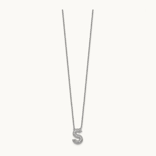 Initial S Necklace, 0.15 ct tw Lab-Grown Diamond