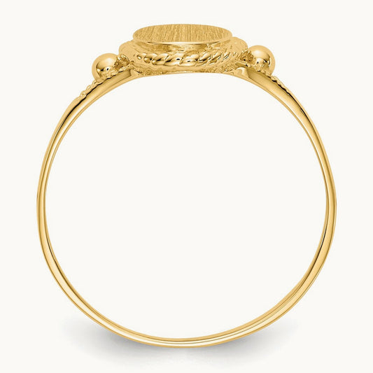 Childs Fancy Signet Ring, 14K