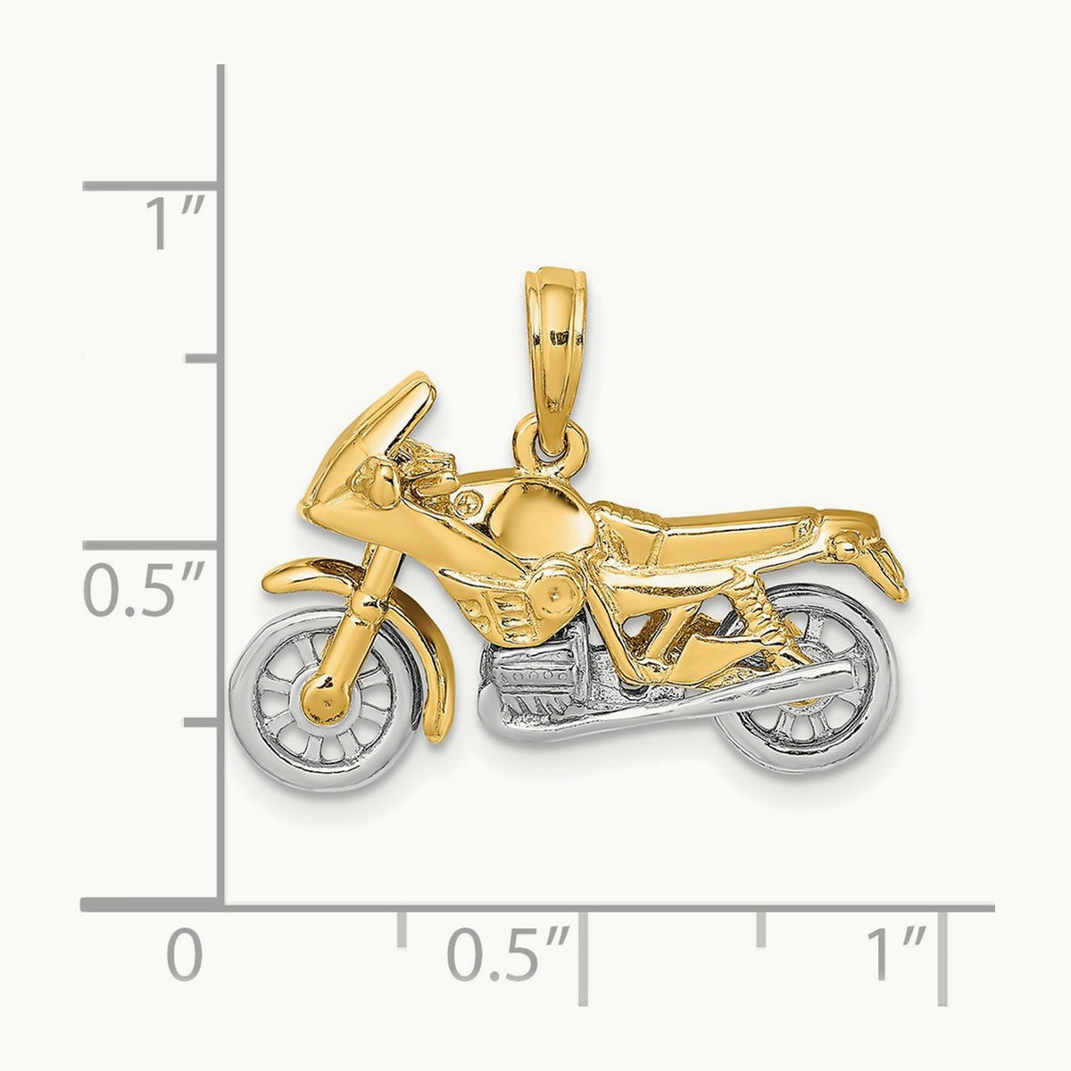 3-D Moveable Motorcycle Charm — 15.5mm
