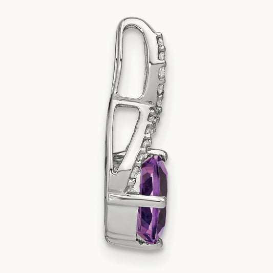 Cushion Amethyst and Diamond Pendant — photo set