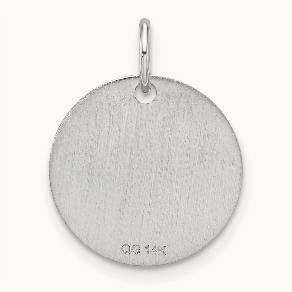 Polished Black Enamel Initial Disk Charm — 14K Yellow Gold, W