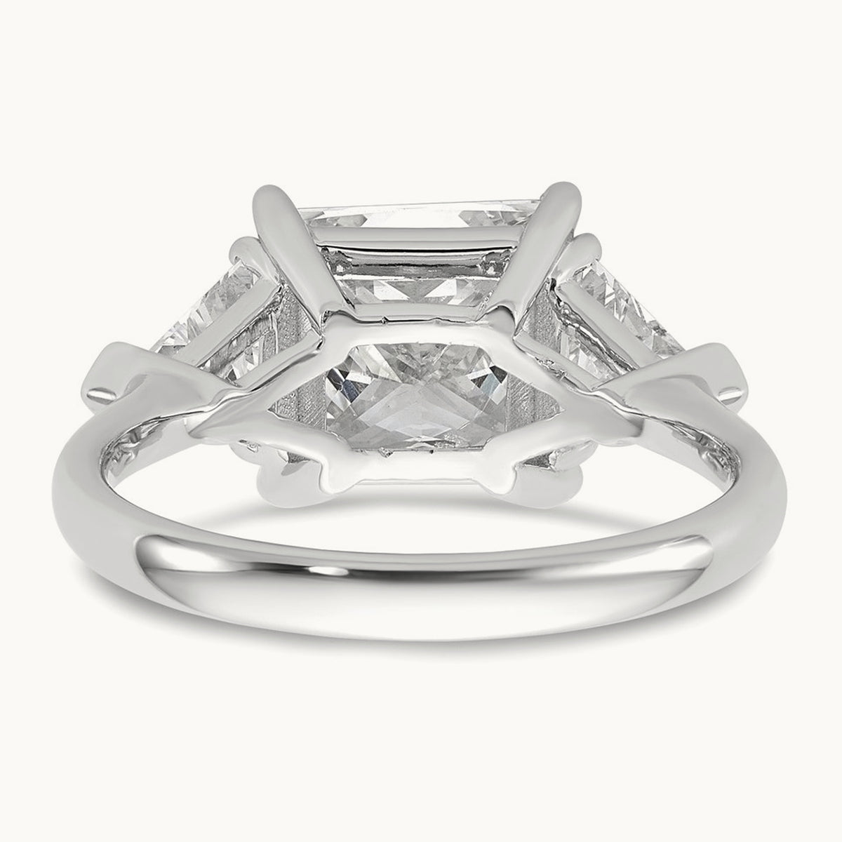 Princess/Trillion Engagement Ring, 1.50-4.00 ct tw Lab-Grown Diamond — 4 1/8 ct, 14K White Gold