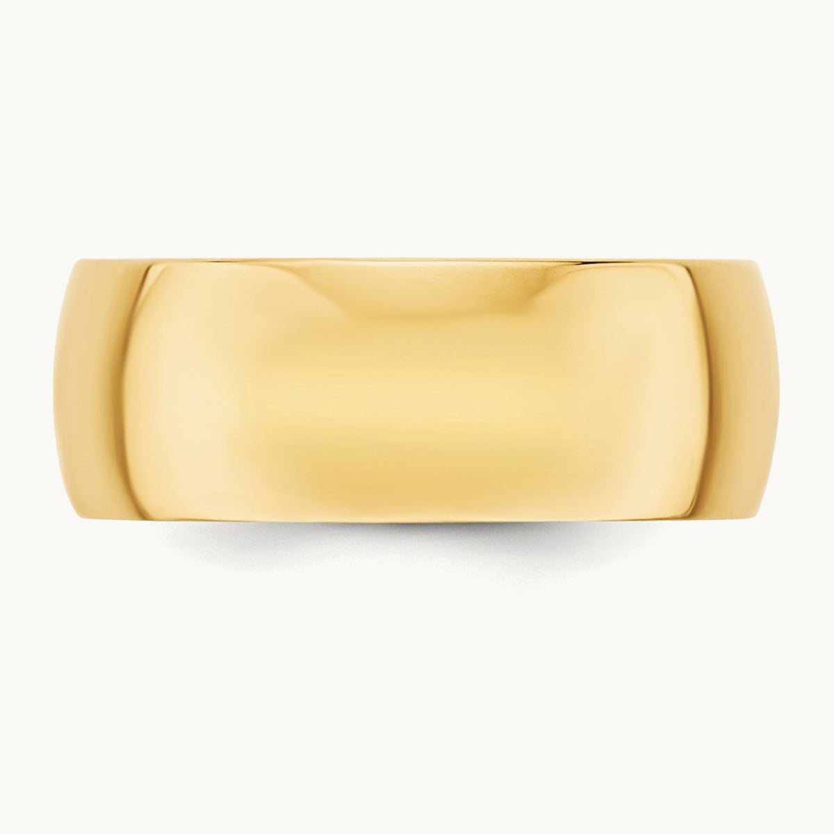 Lightweight Half Round Band, 8mm, 10K Yellow Gold