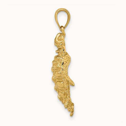 Sea Turtle with Spiny Shell Charm, 14K