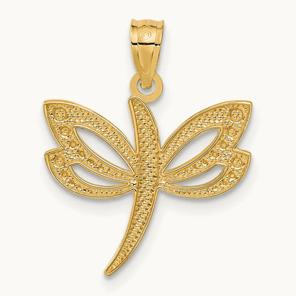 w/Rhodium Dragonfly Pendant, 14K